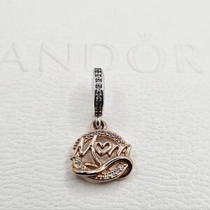 ♥️ Authentic Pandora ⭐️RETIED⭐️ TWO TONE MOM DANGLE CHARM🎁